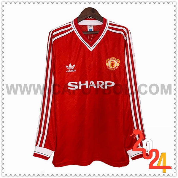 Primera Camiseta Retro Manchester United Mangas largas 1986/1988