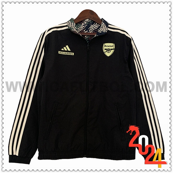 Rompevientos Arsenal Negro/Blanco 2023 2024