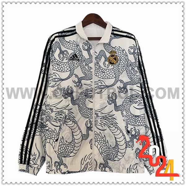 Rompevientos Real Madrid Negro/Blanco 2023 2024