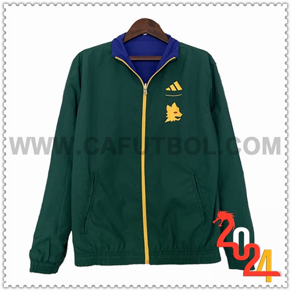 Rompevientos AS Roma Verde/Amarillo 2023 2024