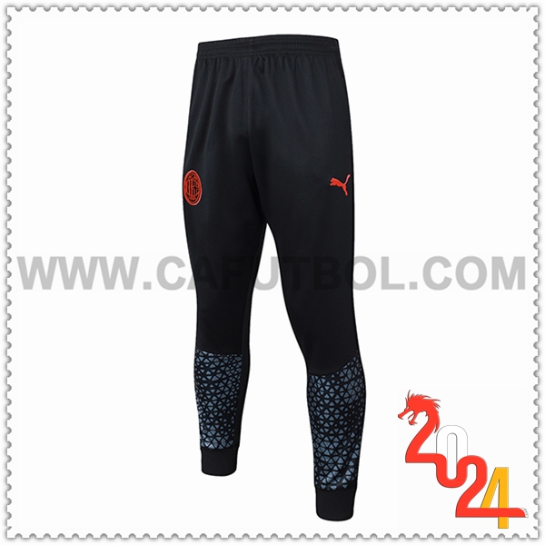 Pantalones Entrenamiento AC Milan Negro/Rojo 2023 2024