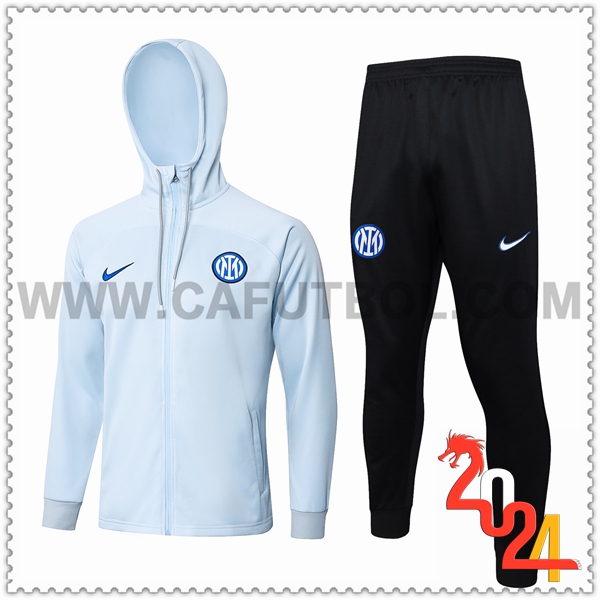 Chaqueta Con Capucha Chandal Rompevientos Chaqueta Inter Milan Gris/Negro 2023 2024
