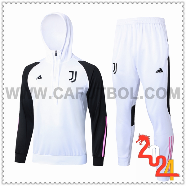 Chaqueta Con Capucha Chandal Juventus Blanco/Negro/Rosa 2023 2024 -02