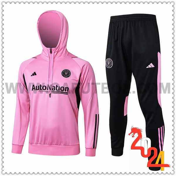 Chaqueta Con Capucha Chandal Inter Miami CF Rosa/Negro 2023 2024