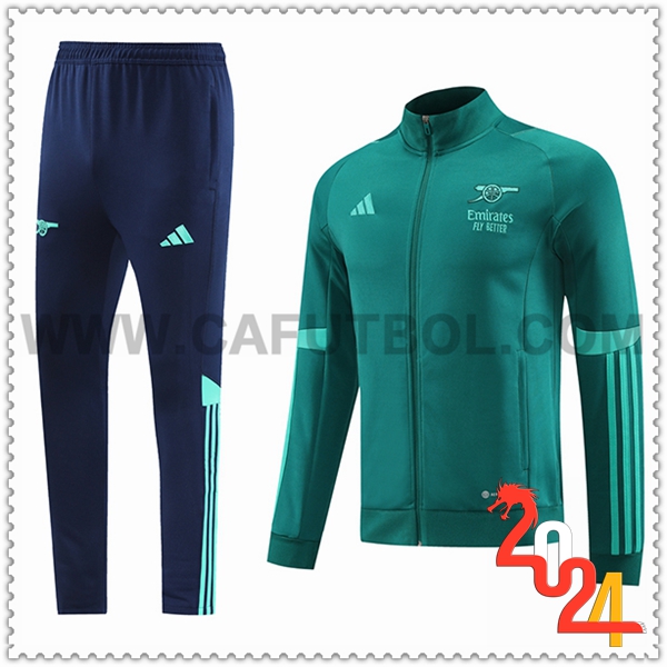 Chandal Futbol Chaquetas Arsenal Verde/Azul 2023 2024