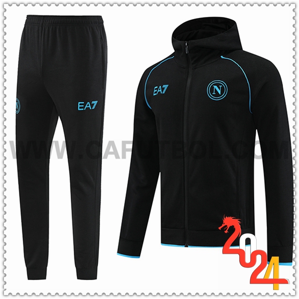 Chandal Futbol Chaquetas SSC Napoles Negro/Azul 2023 2024