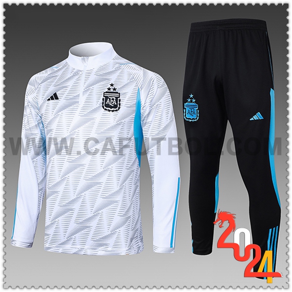 Chandal Futbol Argentina Ninos Blanco/Gris/Azul/Negro 2023 2024