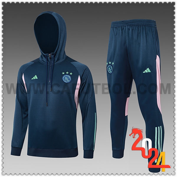 Chaqueta Con Capucha Chandal Ajax Ninos Azul Oscuro 2023 2024