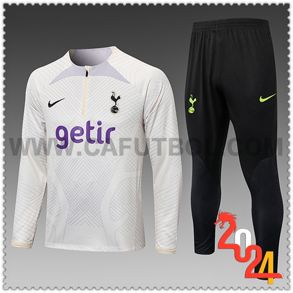 Chandal Futbol Tottenham Hotspur Ninos Beige/Negro 2023 2024
