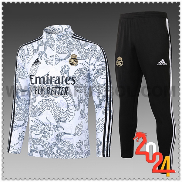 Chandal Futbol Real Madrid Ninos Blanco/Negro 2023 2024 -02