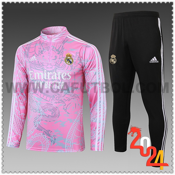 Chandal Futbol Real Madrid Ninos Rosa/Gris/Negro 2023 2024 -02