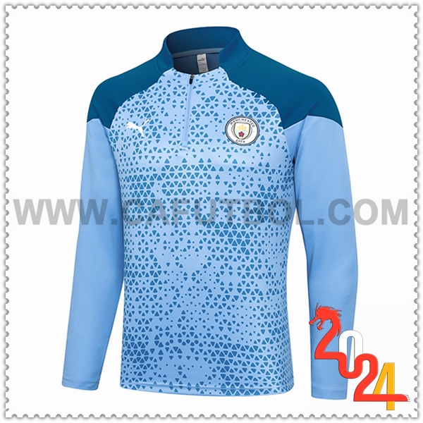 Sudadera Entrenamiento Manchester City Azul Claro 2023 2024 -03