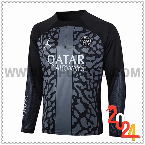 Sudadera Entrenamiento PSG Negro/Gris 2023 2024