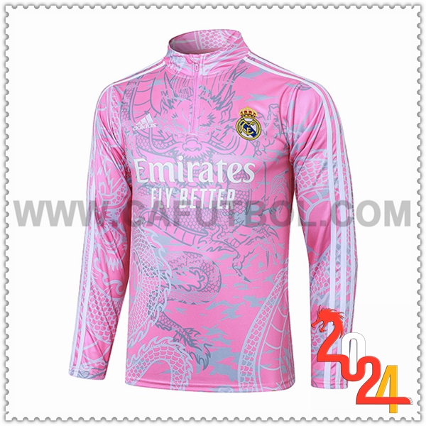 Sudadera Entrenamiento Real Madrid Rosa/Gris 2023 2024