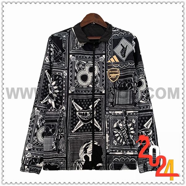 Rompevientos Arsenal Negro/Gris/Blanco 2023 2024