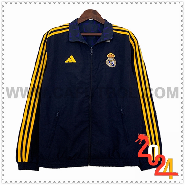 Rompevientos Real Madrid Negro/Amarillo 2023 2024