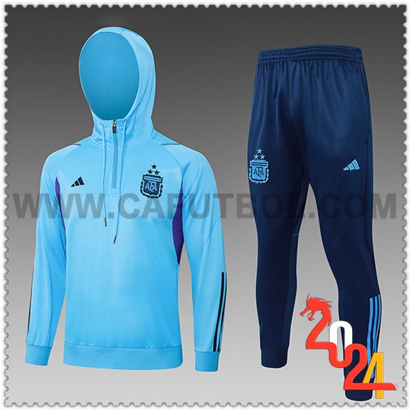 Chaqueta Con Capucha Chandal Argentina Ninos Azul 2023 2024