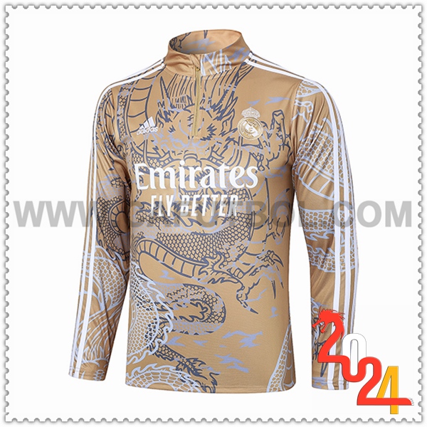 Sudadera Entrenamiento Real Madrid Marrón/Gris/Blanco 2023 2024