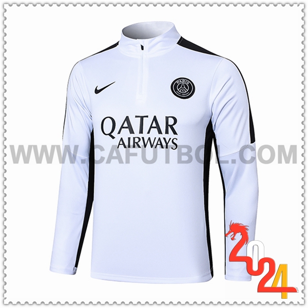 Sudadera Entrenamiento PSG Blanco/Negro 2023 2024