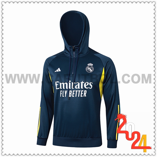 Chaqueta Con Capucha Real Madrid Azul/Amarillo 2023 2024