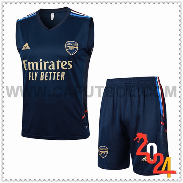 Camiseta Entrenamiento sin mangas + Cortos Arsenal Azul Oscuro 2024 2025
