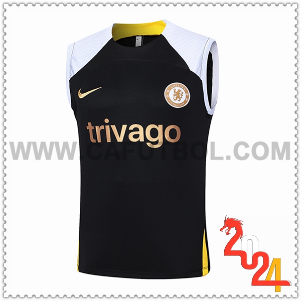 Chalecos De Futbol FC Chelsea Blanco/Negro/Amarillo 2024 2025