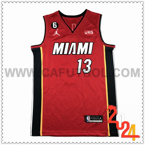 Camisetas Miami Heat (ADEBAYO #13) 2024/25 Rojo/Negro