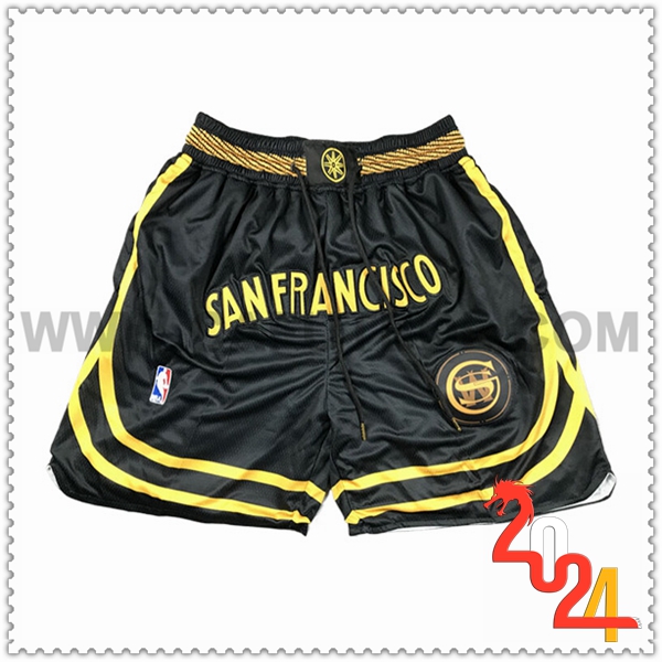 Cortos NBA Golden State Warriors 2024/25 Negro/Amarillo