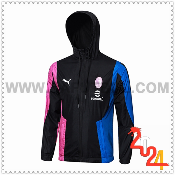 Rompevientos AC Milan Negro/Rosa/Azul 2024 2025