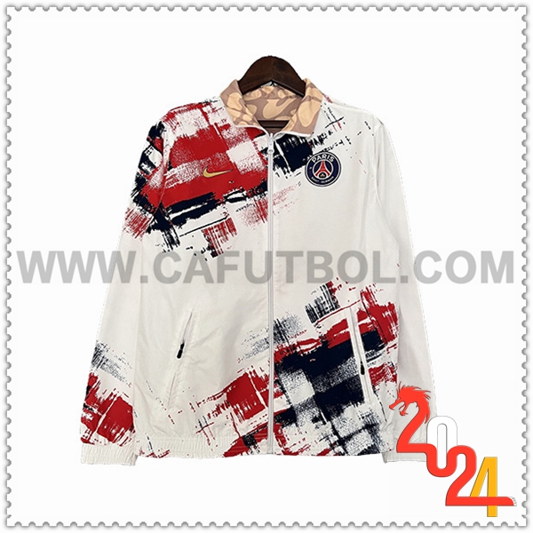 Rompevientos PSG Blanco/Negro/Rojo 2023 2024