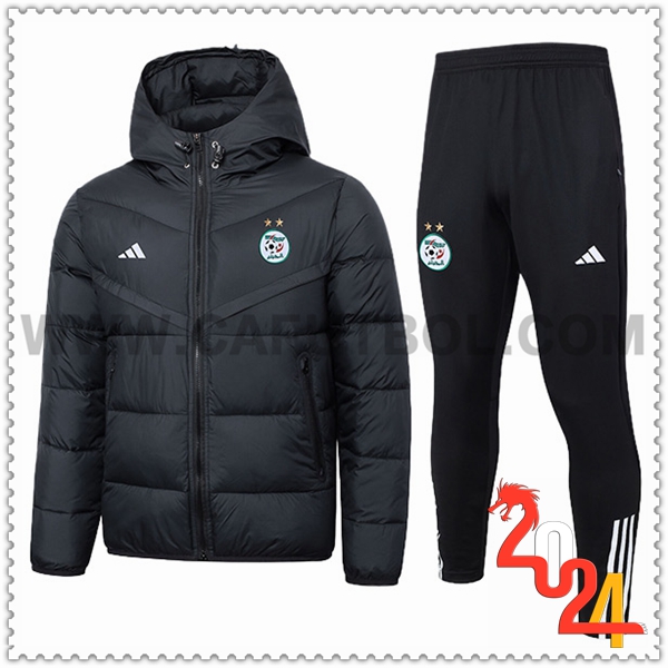 Chandal Plumas Con Capucha Algeria Negro 2024 2025