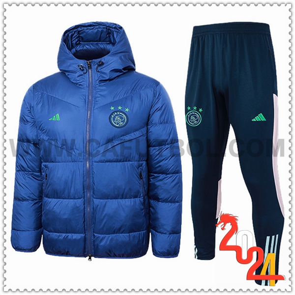 Chandal Plumas Con Capucha Ajax Azul 2024 2025