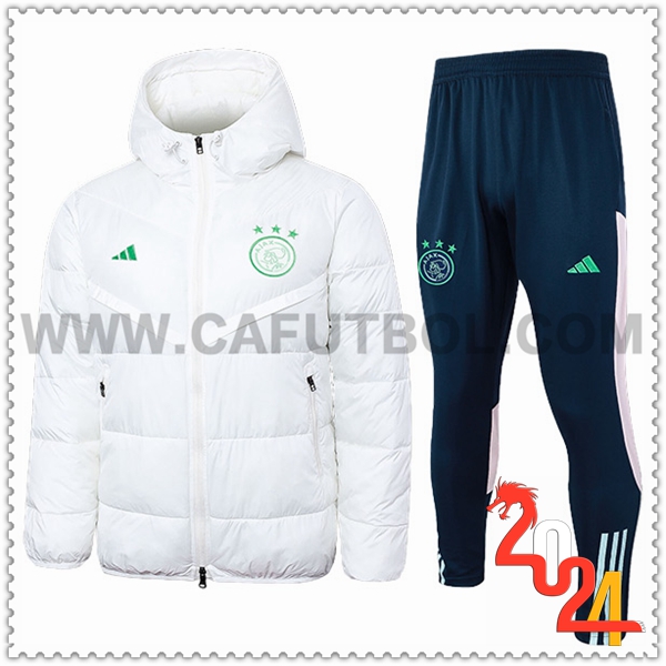 Chandal Plumas Con Capucha Ajax Blanco 2024 2025