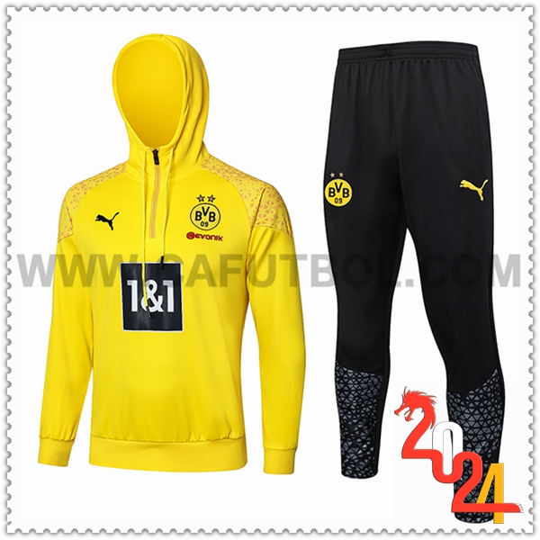 Chaqueta Con Capucha Chandal Dortmund Amarillo/Negro 2024 2025