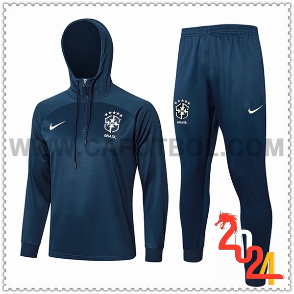 Chaqueta Con Capucha Chandal Brasil Azul marino 2024 2025