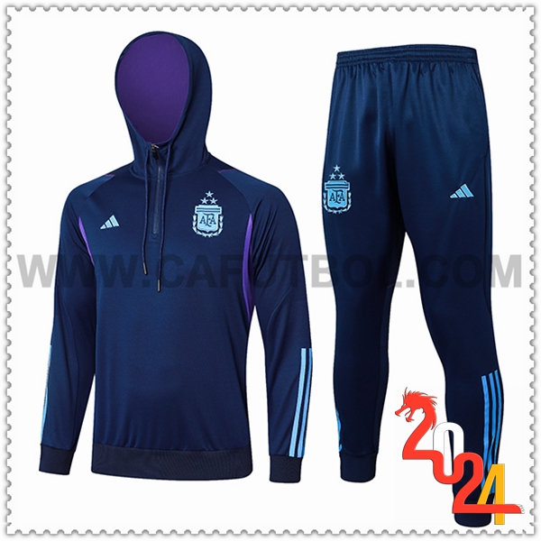 Chaqueta Con Capucha Chandal Argentina Azul Oscuro 2024 2025