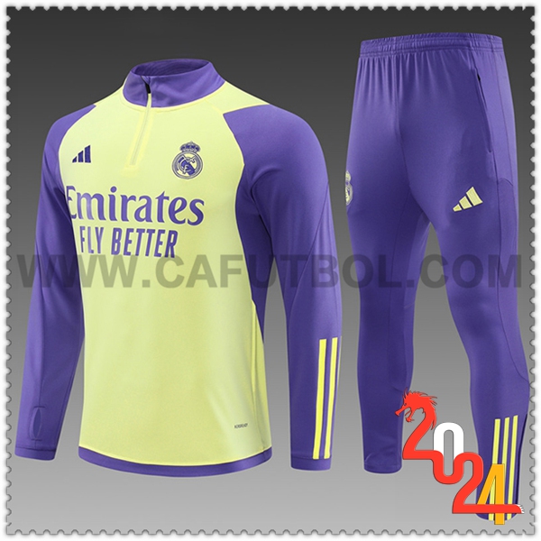 Chandal Futbol Real Madrid Ninos Amarillo/Violeta 2024 2025