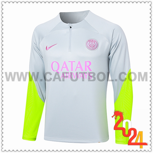 Sudadera Entrenamiento PSG Gris/Amarillo 2024 2025