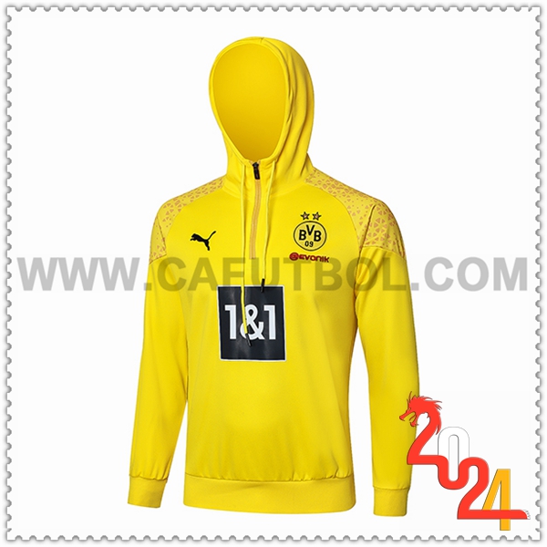 Sudadera Entrenamiento Capucha Dortmund Amarillo/Negro 2024 2025