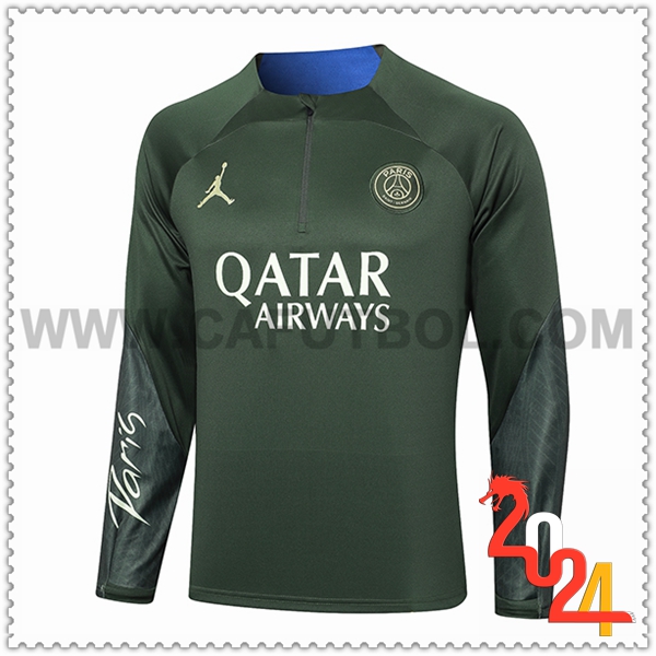 Sudadera Entrenamiento Jordan PSG Verde 2024 2025