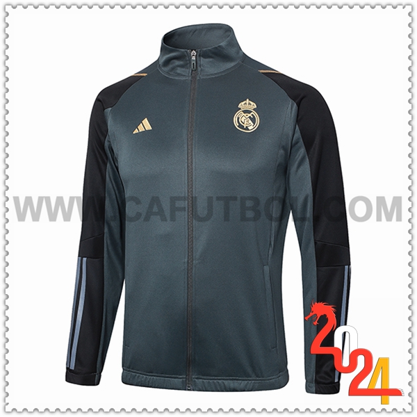 Chaquetas Futbol Real Madrid Gris/Negro 2024 2025