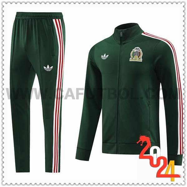 Chandal Chaqueta Futbol México Verde 2024 2025