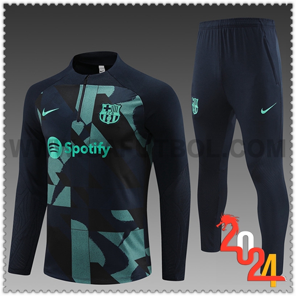 Chandal Futbol FC Barcelona Ninos Negro/Verde 2024 2025