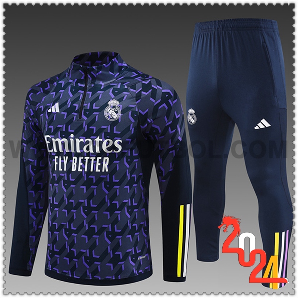 Chandal Futbol Real Madrid Ninos Violeta/Negro 2024 2025
