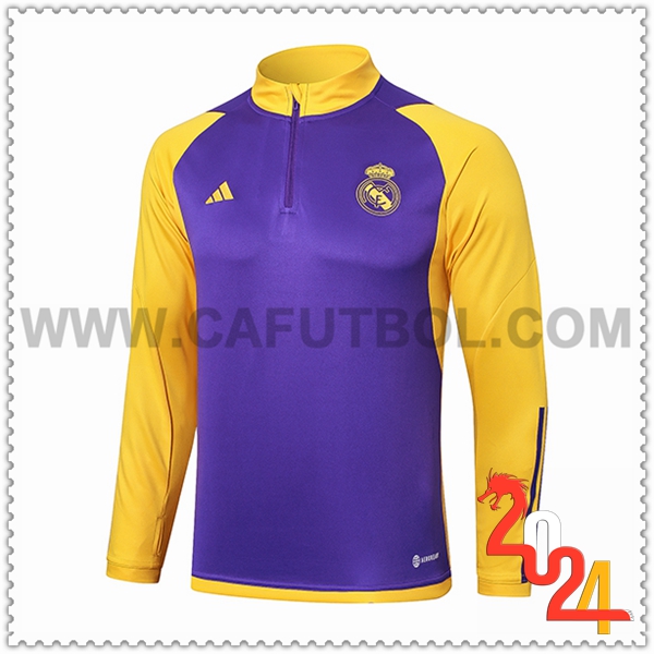 Sudadera Entrenamiento Real Madrid Violeta/Amarillo 2024 2025