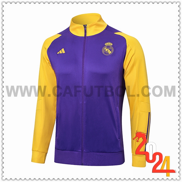 Chaquetas Futbol Real Madrid Violeta/Amarillo 2024 2025