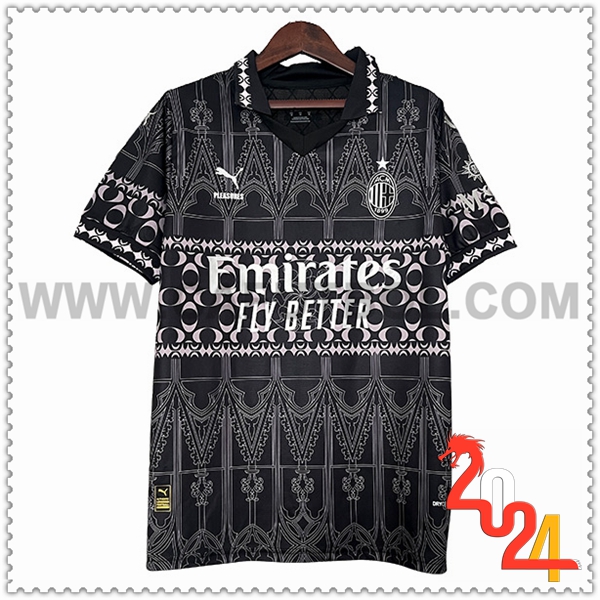 Camiseta Entrenamiento AC Milan Negro/Blanco 2024 2025