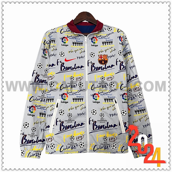 Rompevientos FC Barcelona Gris/Negro 2024 2025
