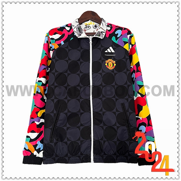 Rompevientos Manchester United Negro/Gris/Rojo 2024 2025