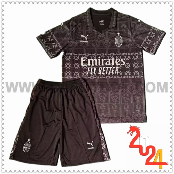 Cuarta Equipacion del AC Milan Ninos Negro 2023/2024